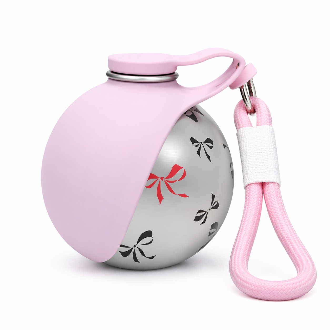 portable pet travel water bottle in pink