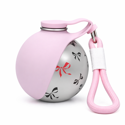 portable pet travel water bottle in pink